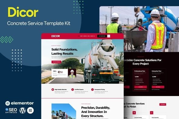 Dicor - Concrete Service Elementor Template Kit